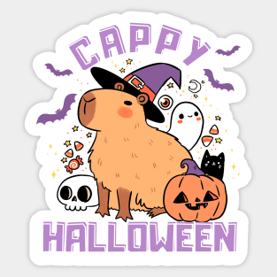 Happy halloween Cute capybara ready for halloween Sticker